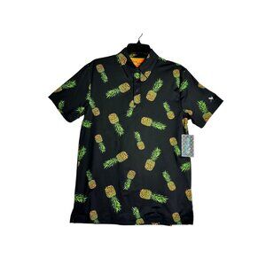Birdie Bound Tropical Pineapple Golf Polo Shirt Mens Small